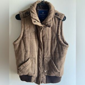 American Eagle Outfitters Brown Herringbone Vest